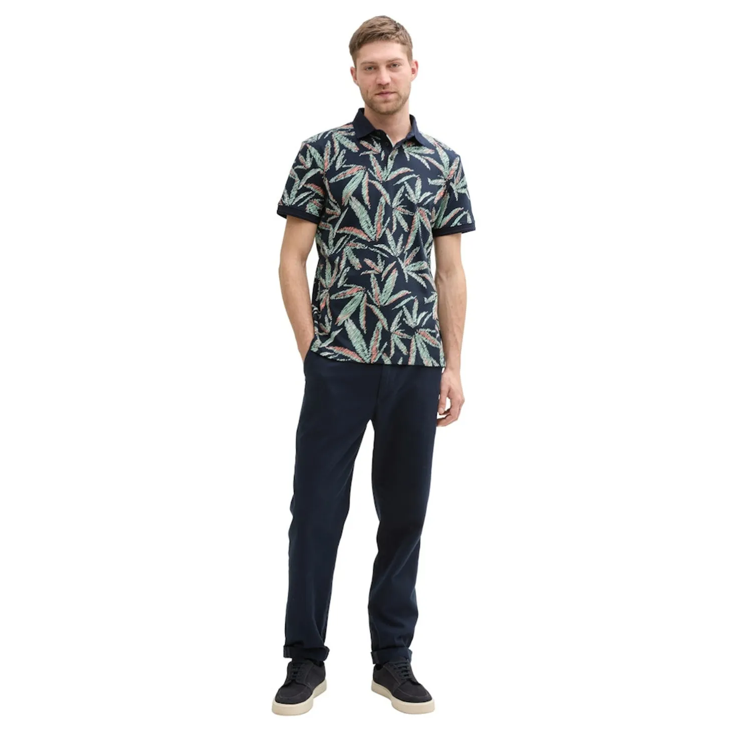 Allover printed polo