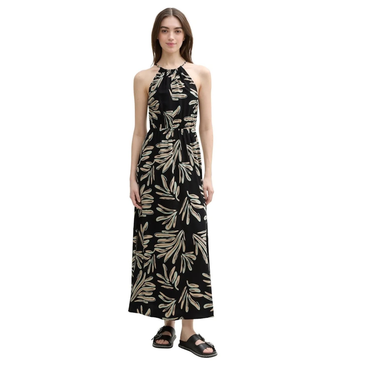 American neckline maxi dress