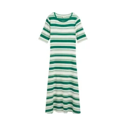 Block stripe midi dress