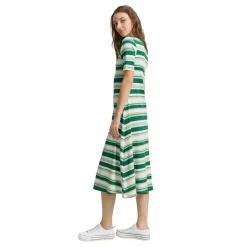 Block stripe midi dress