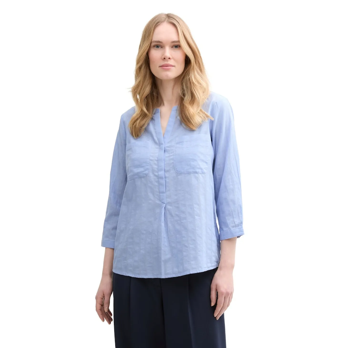 Blouse casual chambray
