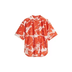 Blouse, feminine fit, stand up