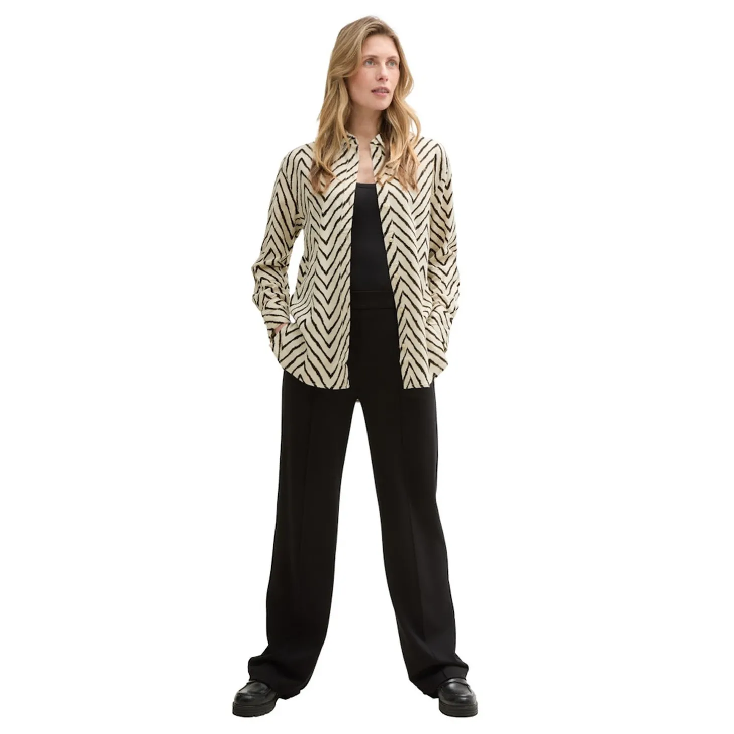 Blouse longstyle with linen