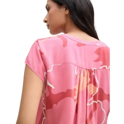 Blouse printed shortsleeve