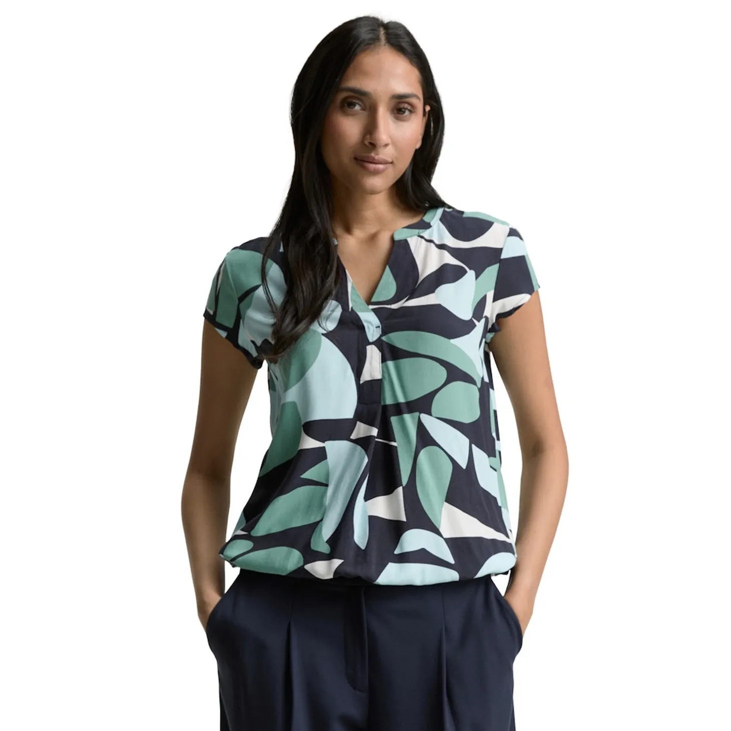 Blouse printed shortsleeve