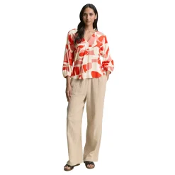 Blouse printed V-neck