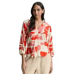 Blouse printed V-neck