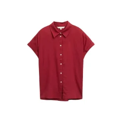 Blouse shortsleeve with linen