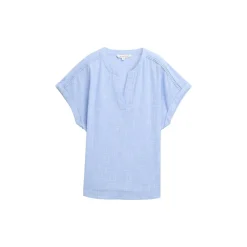Blouse shortsleeve with slub s