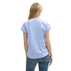 Blouse shortsleeve with slub s