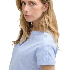 Blouse shortsleeve with slub s