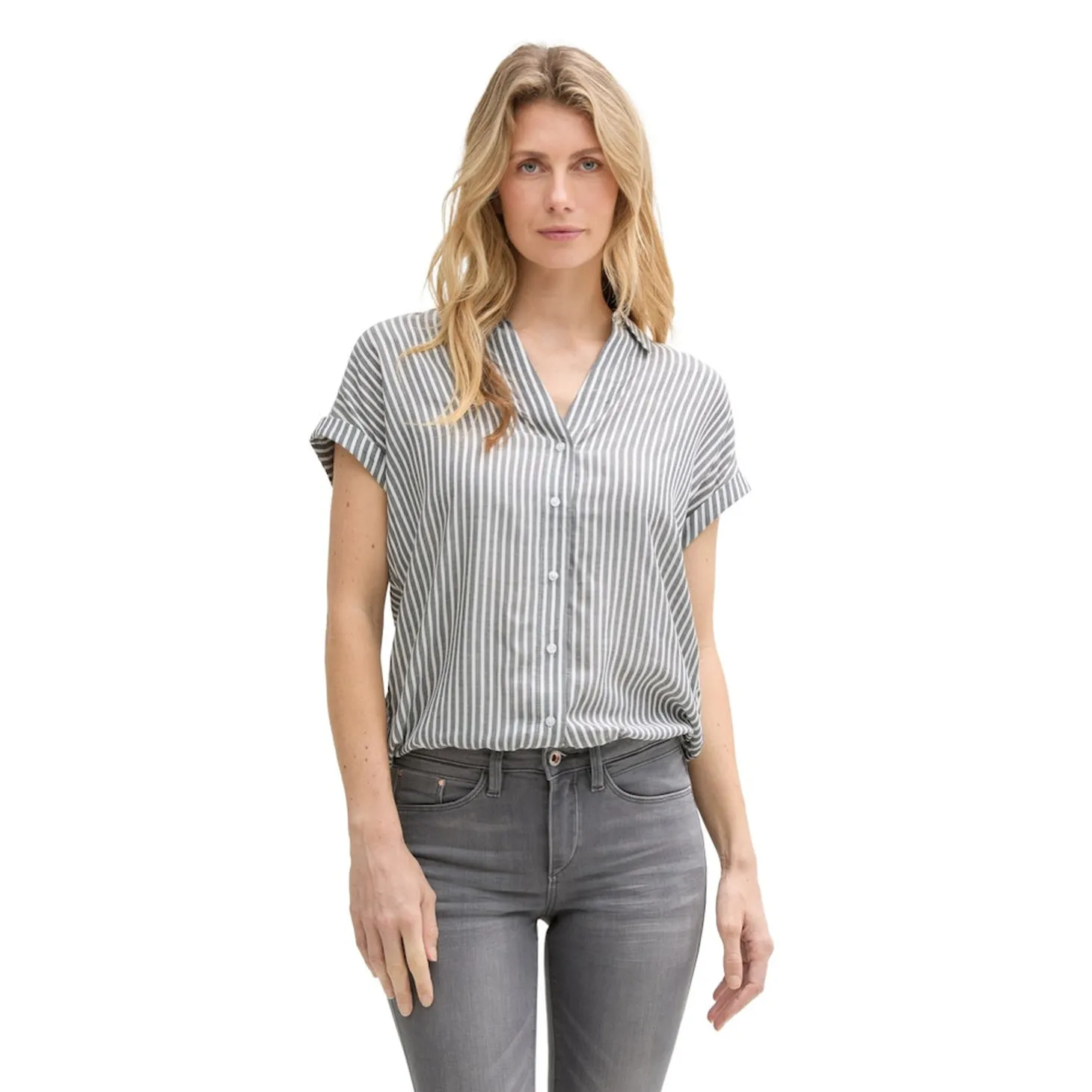 Blouse striped shortsleeve