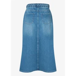 Blue Denim Midi Skirt