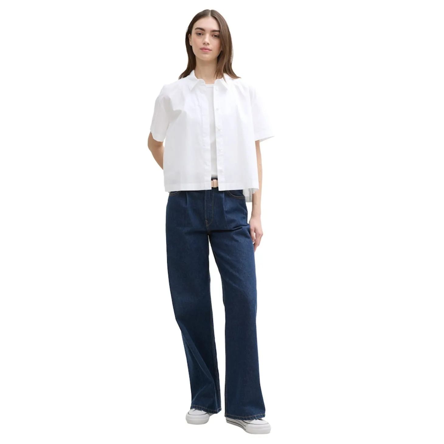 Boxy shirt with placket detail