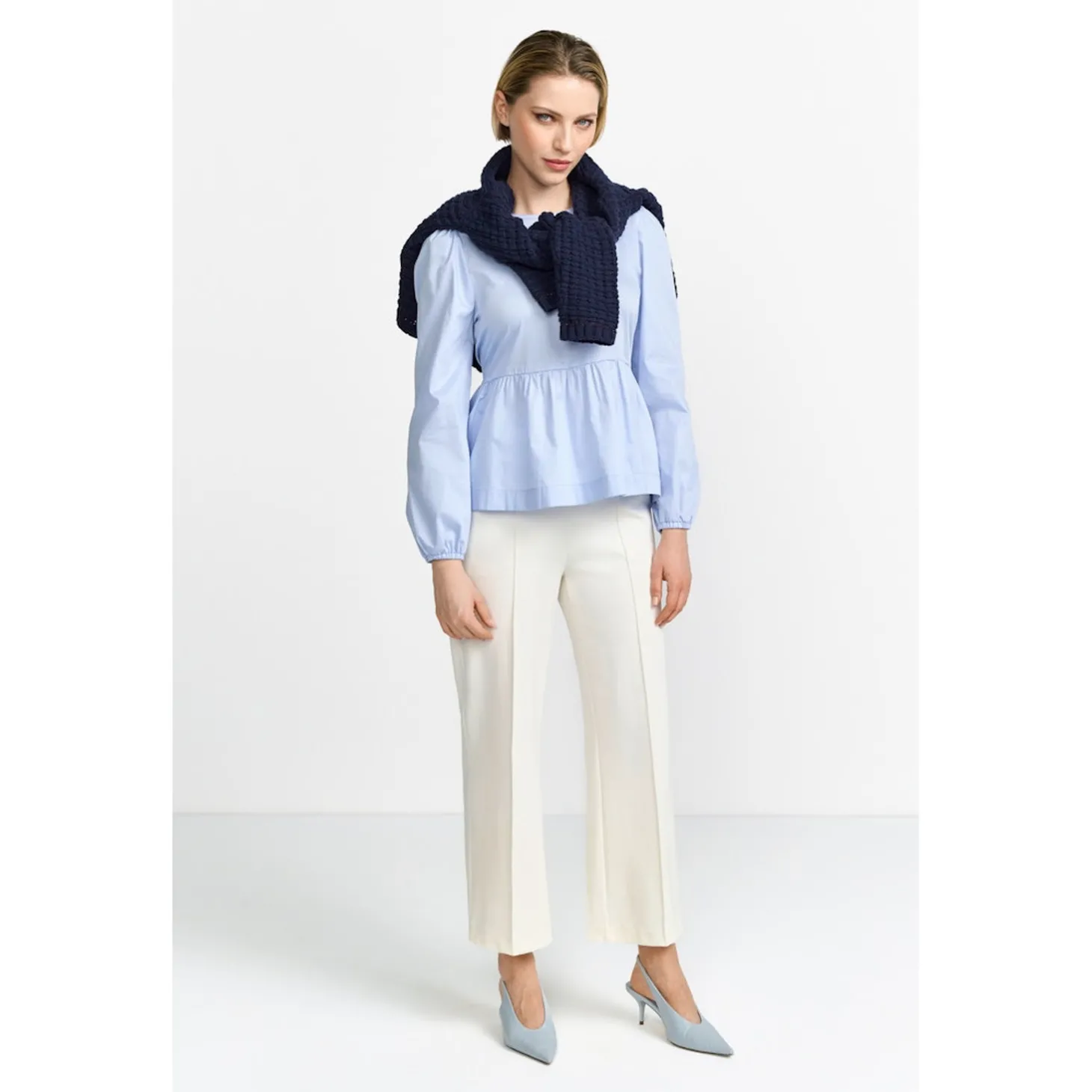 Cotton blouse with peplum Sust