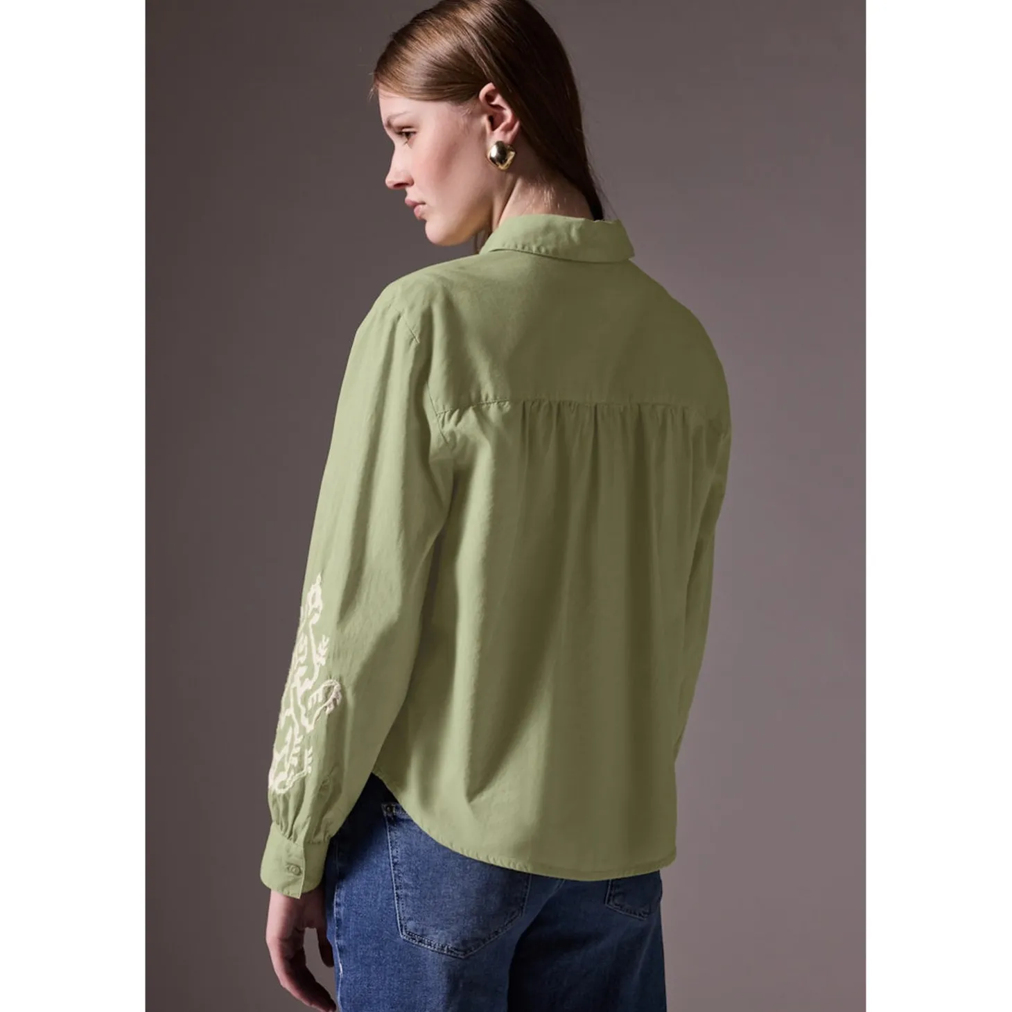 Cotton Shirtcollar blouse w em