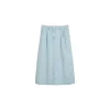 Denim Skirts, Midi Length, Ple