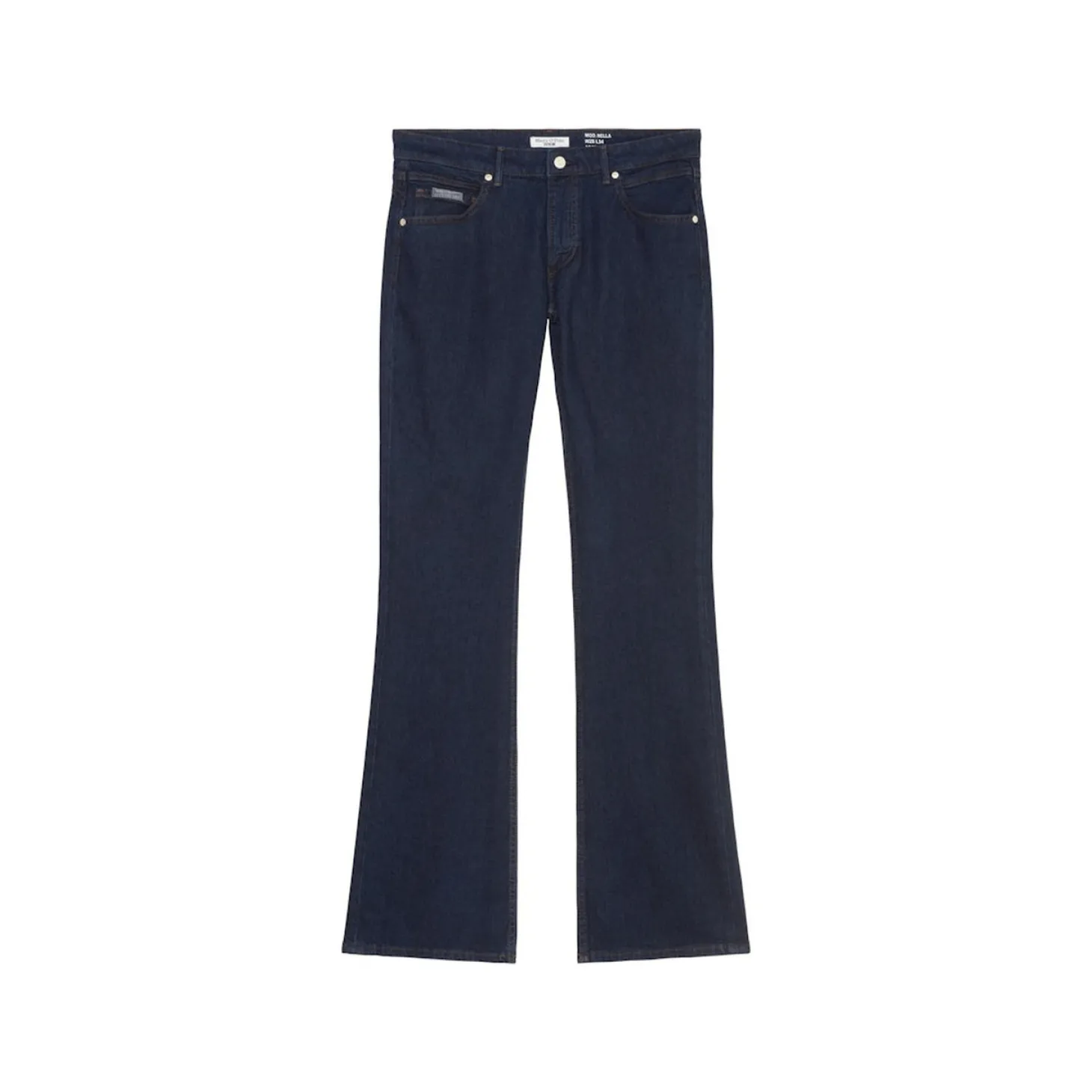 Denim Trousers, Mid Waist, Fla