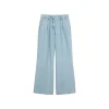 Denim Trousers, Pleated, Wide