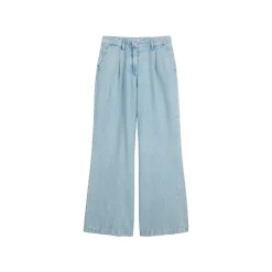 Denim Trousers, Pleated, Wide