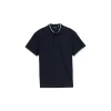 Detailed printed stand-up polo