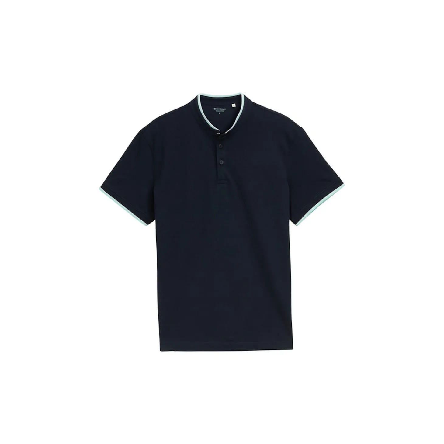 Detailed printed stand-up polo