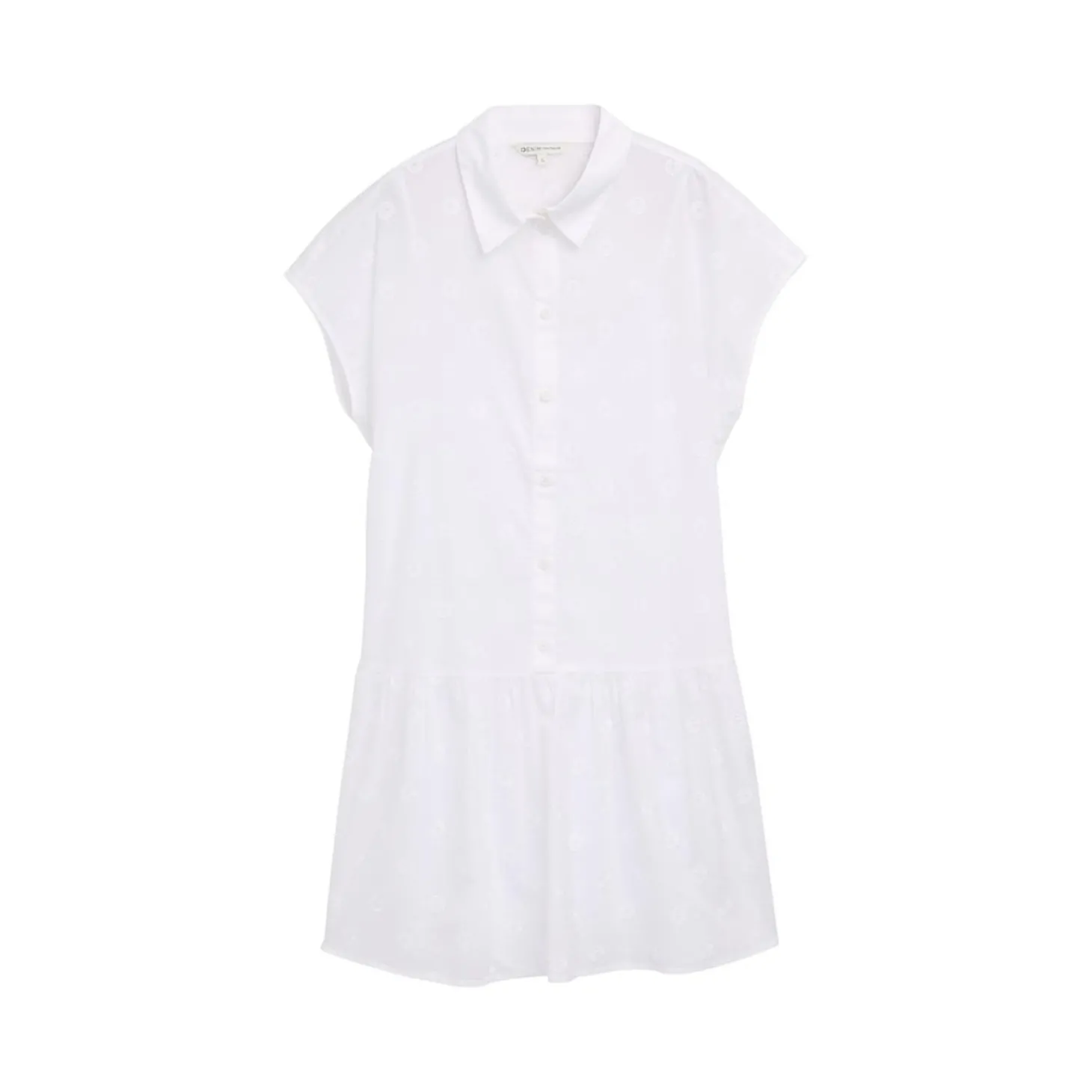 Embroidered dot shirt dress