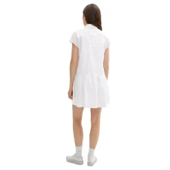 Embroidered dot shirt dress