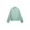 Feminine bomber collar jacket