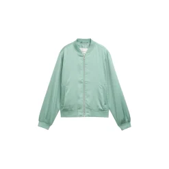 Feminine bomber collar jacket