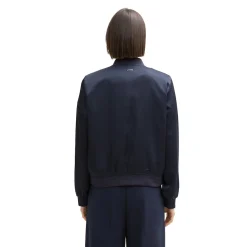 Feminine bomber collar jacket