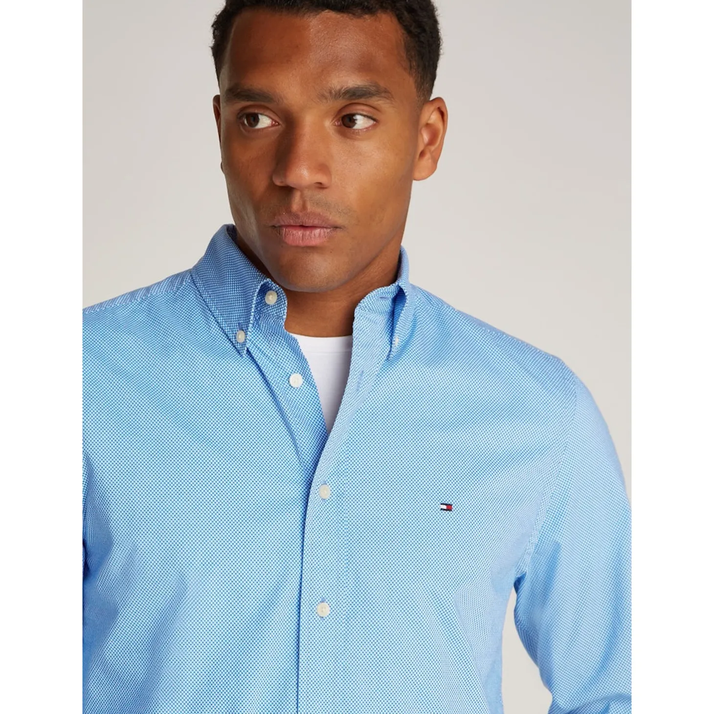 FLEX POPLIN FAKE SOLID RF SHIR