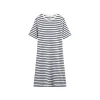 Jersey dress, wide seam, round