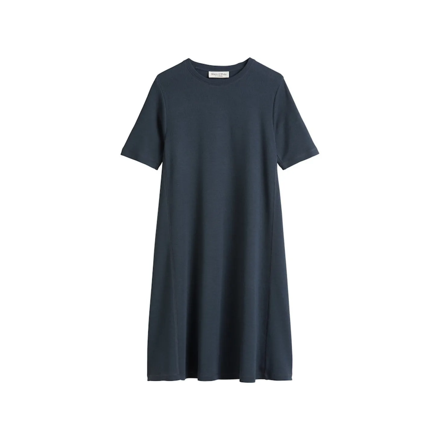 Jersey dress, wide seam, round