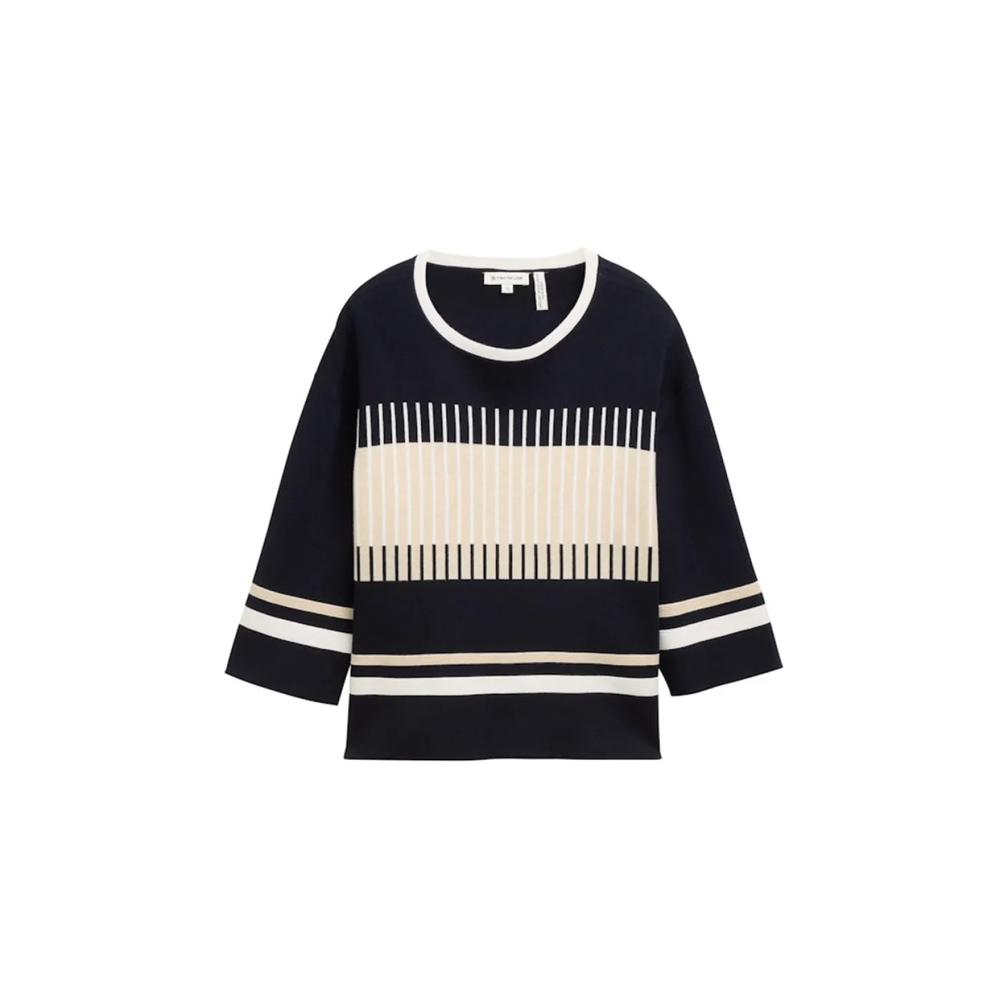 Knit colored stripe pullover