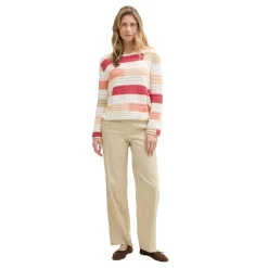 Knit open structure pullover