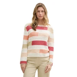 Knit open structure pullover