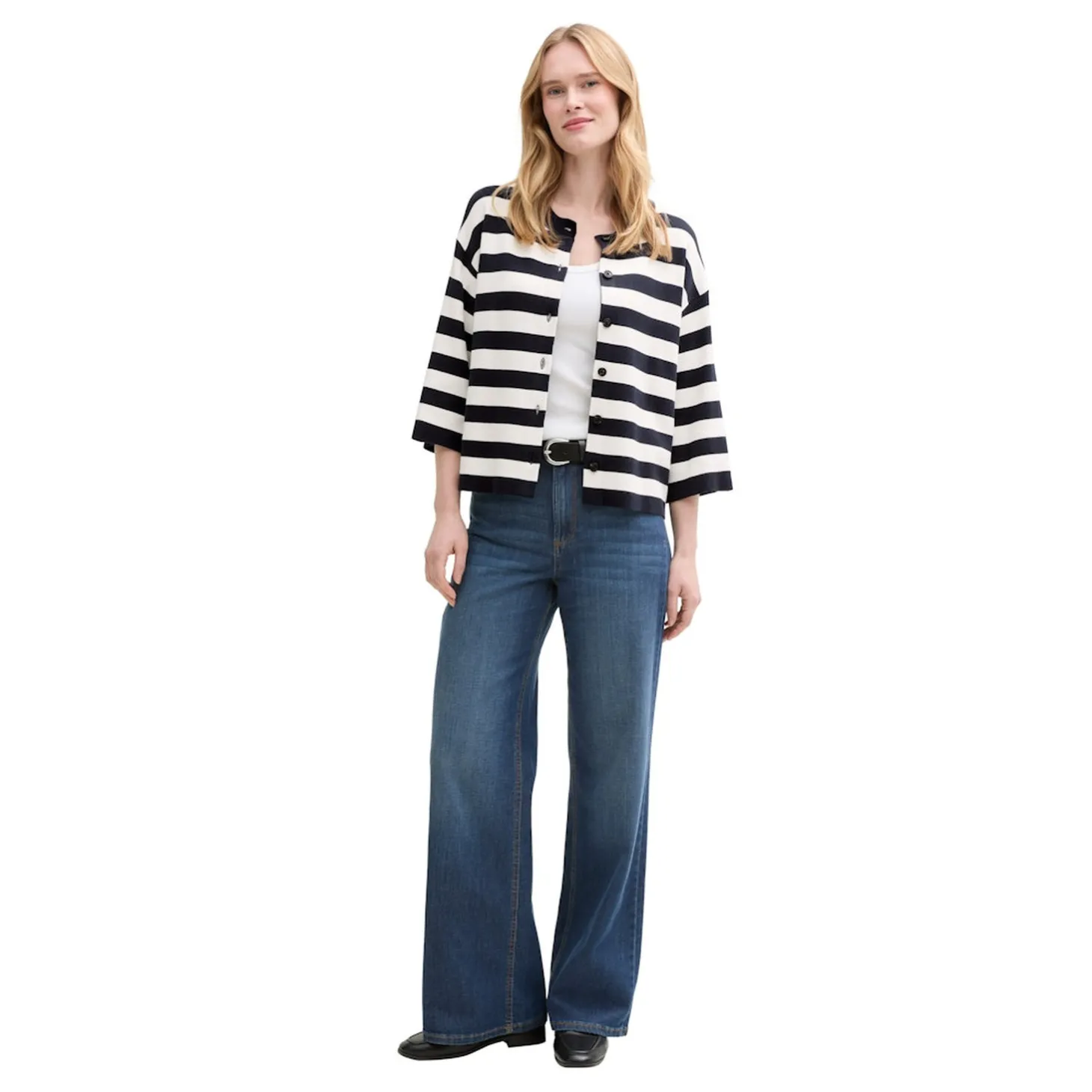 Knit striped cardigan