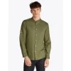 LINEN BLEND MAO COLLAR SHIRT
