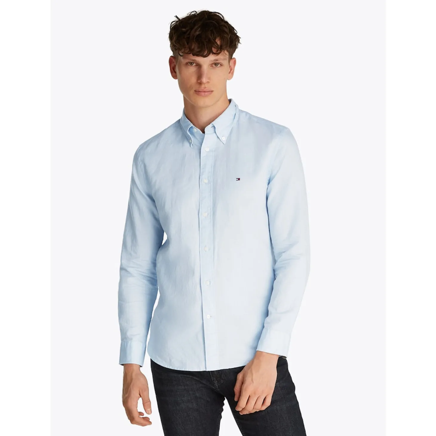 LINEN BLEND SOLID RF SHIRT