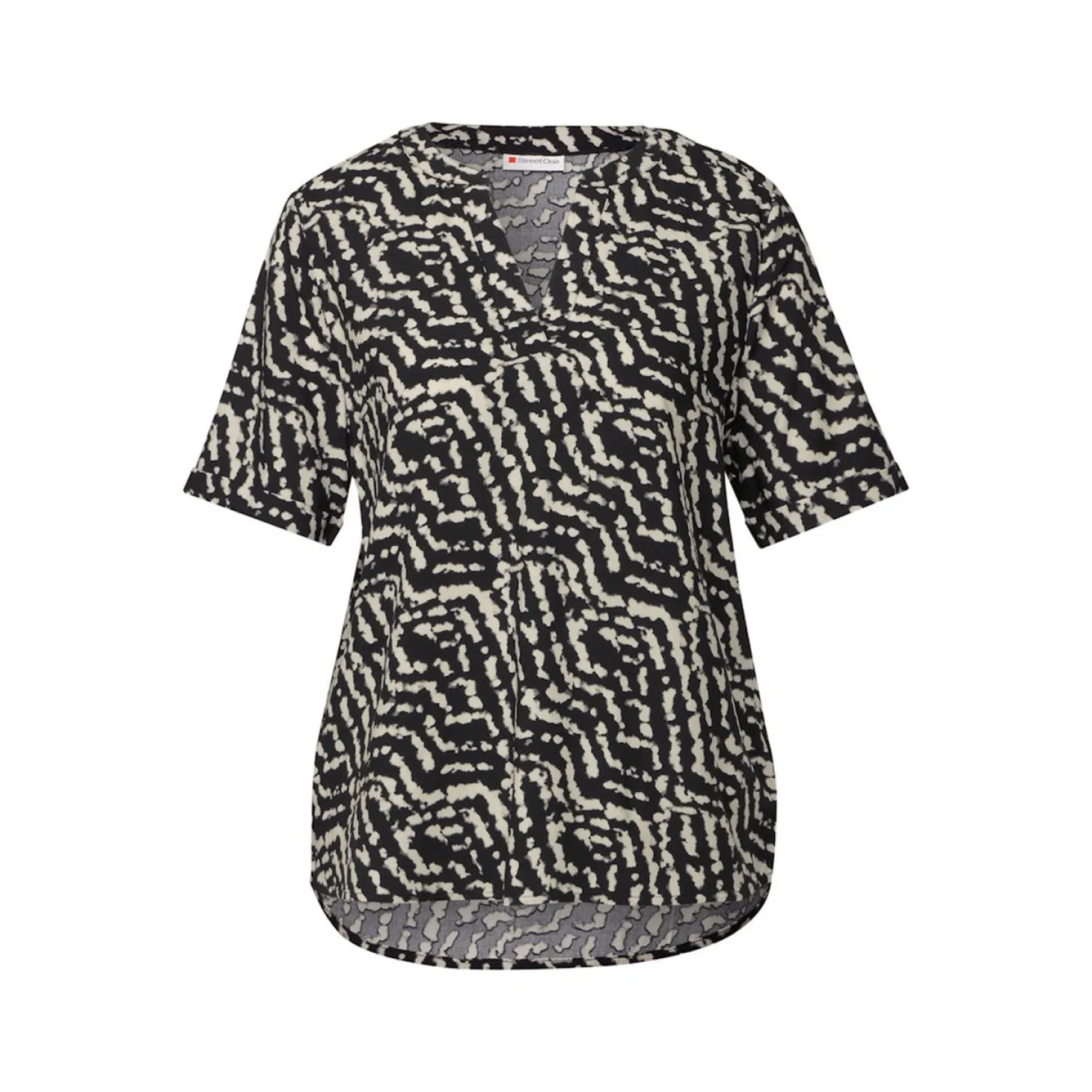 LTD QR Splitneck blouse w turn