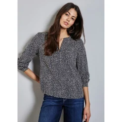 LTD QR Splitneck tunic blouse