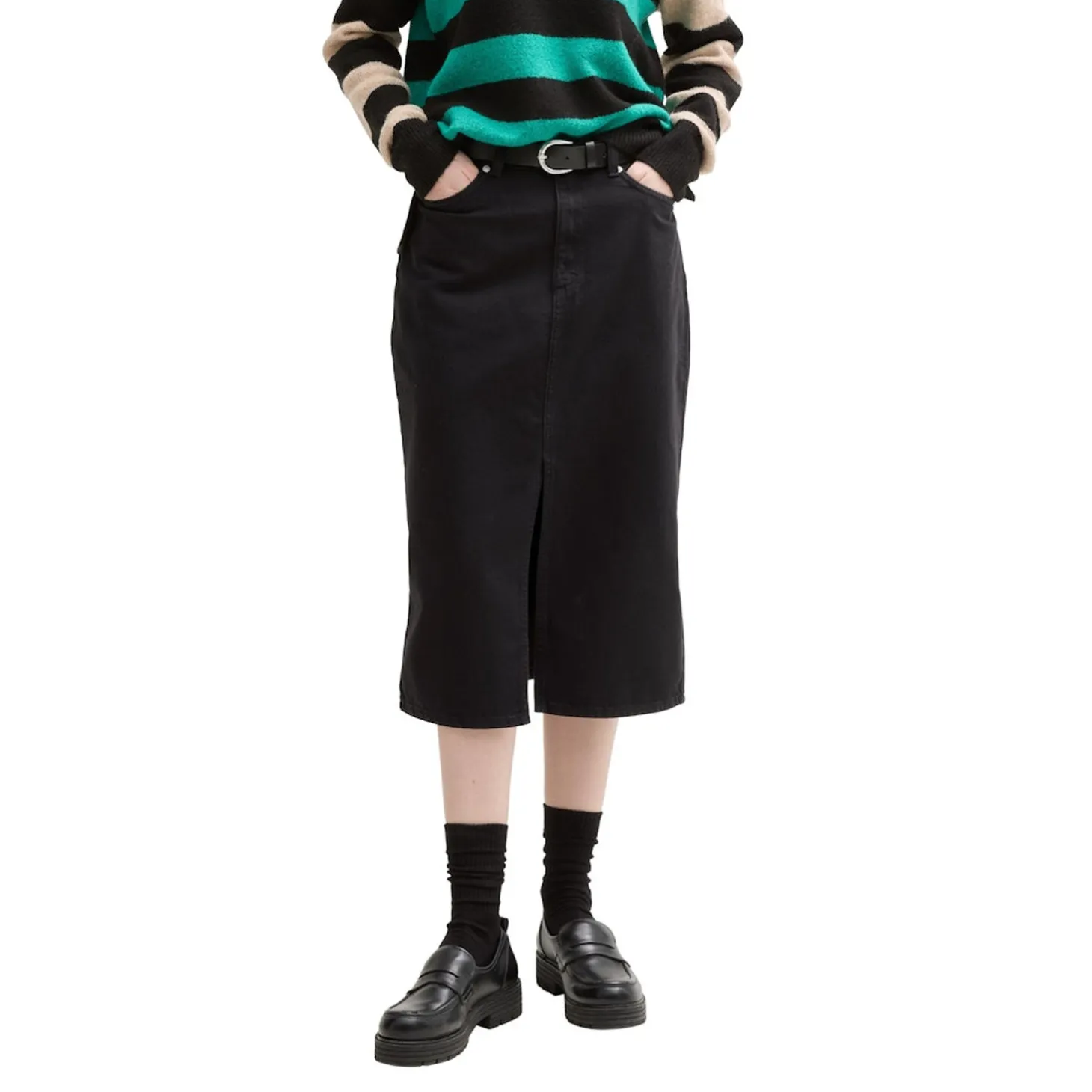 Midi denim skirt
