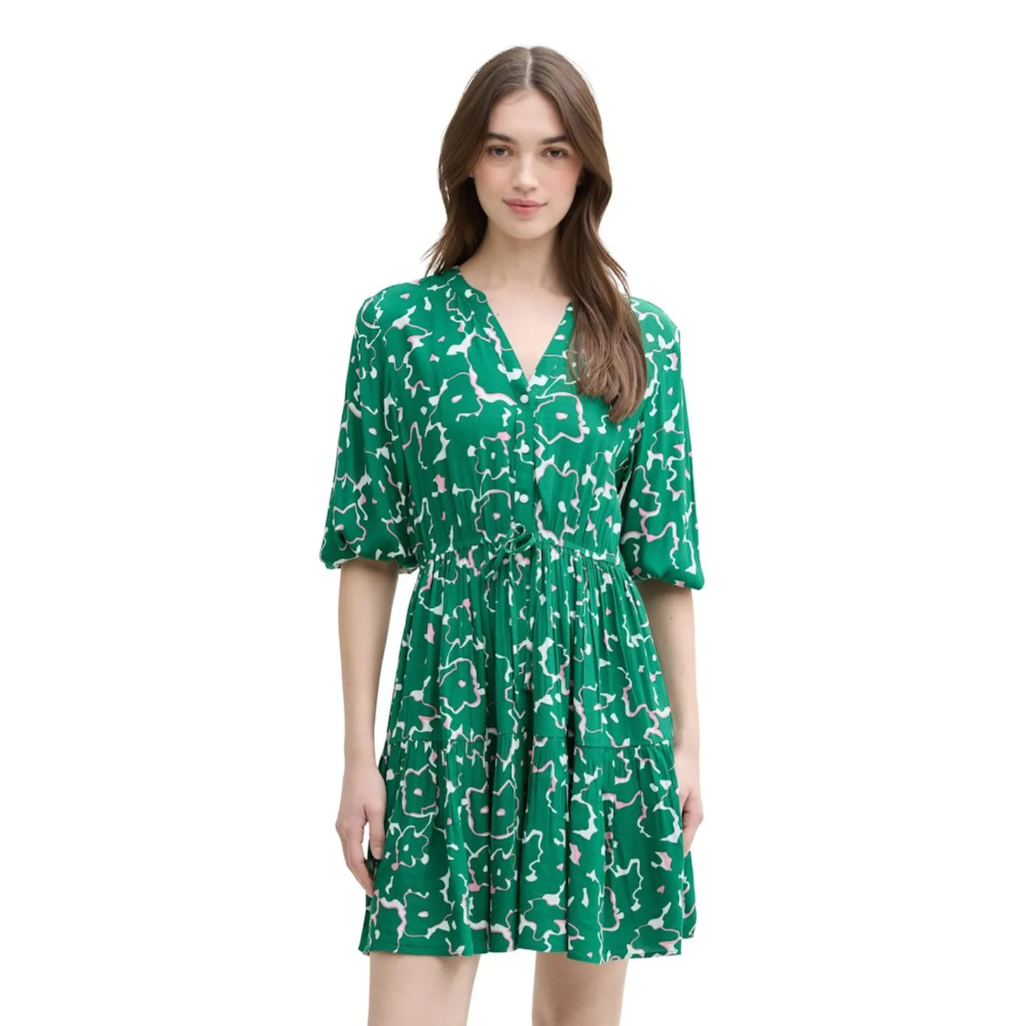 Mini dress with balloon sleeve