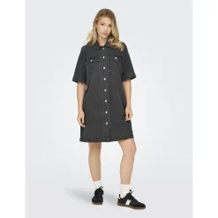 ONLBELLE S/S BUTTON DRESS DNM