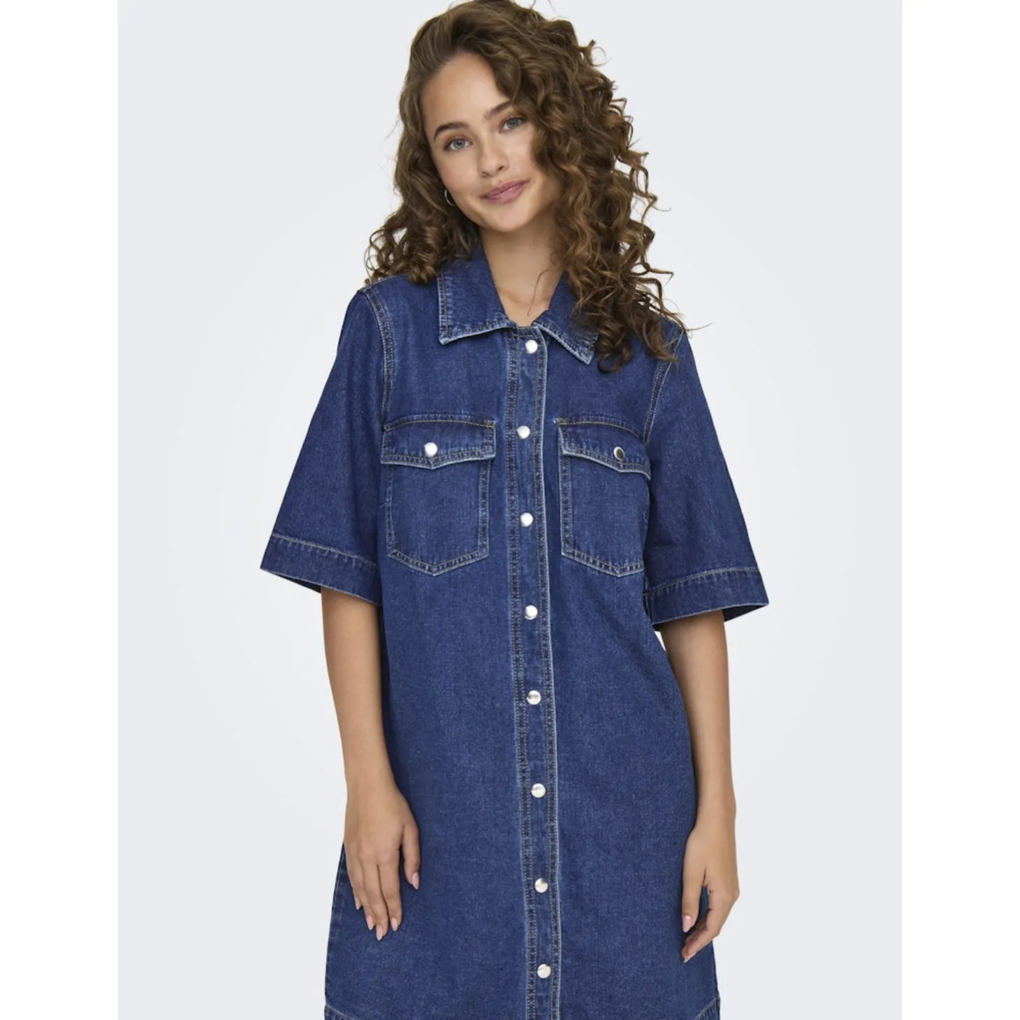 ONLBELLE S/S BUTTON DRESS DNM