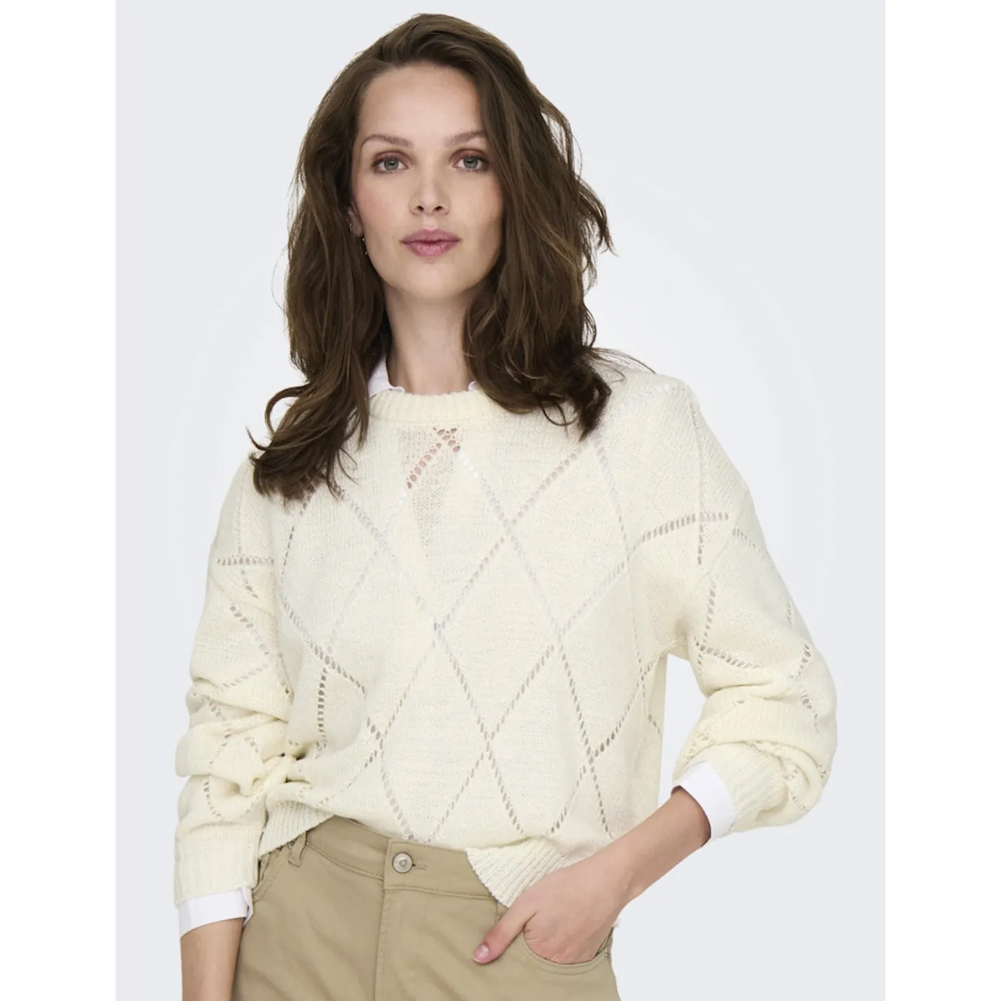 ONLGEENAS LS STRUCTURE O-NECK