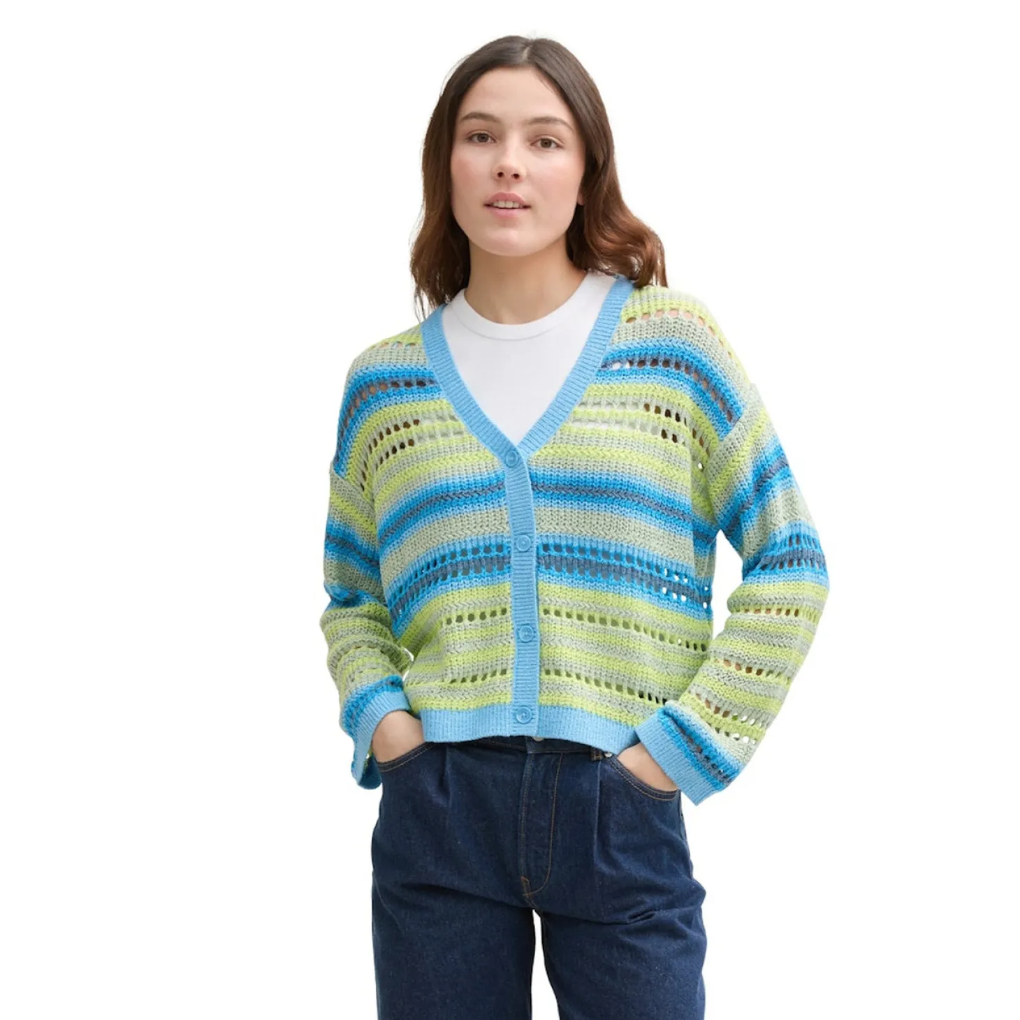 Open knit cardigan