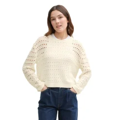 Open knit pullover