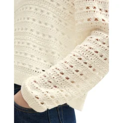 Open knit pullover